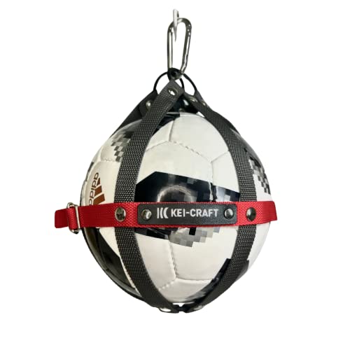 ハンドメイド ボールホルダー サッカーボール入れ 収納 上部リング使用